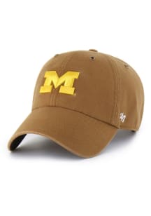 47 Brown Michigan Wolverines Carhartt Clean Up Adjustable Hat