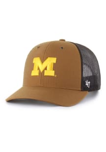 47 Brown Michigan Wolverines Carhartt Trucker Adjustable Hat