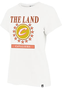 47 Cleveland Cavaliers Womens White City Edition Banner Raised Short Sleeve T-Shirt