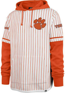 47 Clemson Tigers Mens White Pinstripe LC Double Header Shortstop Fashion Hood