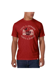47 Kansas Jayhawks Red Historical Once A Jayhawk Short Sleeve Fashion T Shirt