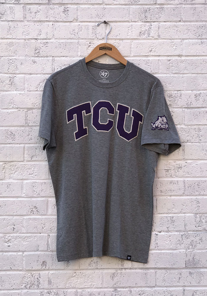 47 TCU Horned Frogs Grey Arch Short Sleeve Fashion T Shirt
