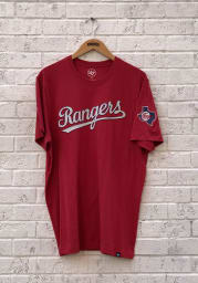 47 Texas Rangers Red Wordmark Fieldhouse Short Sleeve Fashion T Shirt