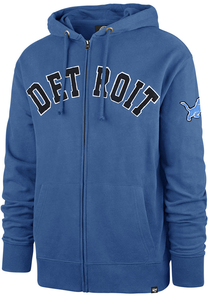 47 Detroit Lions Mens Blue Striker Long Sleeve Zip Fashion