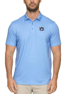 Auburn Tigers Mens Light Blue Bloom Star and Dot Performance Short Sleeve Polo