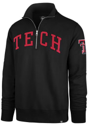 47 Texas Tech Red Raiders Mens Black Striker Long Sleeve 1/4 Zip Fashion Pullover
