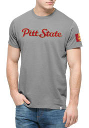 47 Pitt State Gorillas Grey Script Short Sleeve Fashion T Shirt