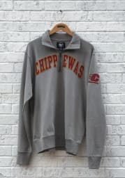 47 Central Michigan Chippewas Mens Grey Striker Long Sleeve 1/4 Zip Fashion Pullover