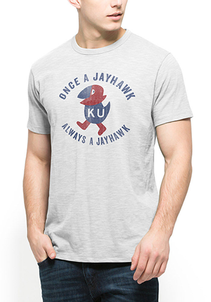 47 Kansas Jayhawks White Once A Jayhawk Short Sleeve Fashion T Shirt