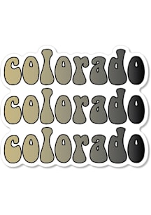 Colorado Buffaloes 3.5" Bubble Text x3 Rugged Stickers - Black