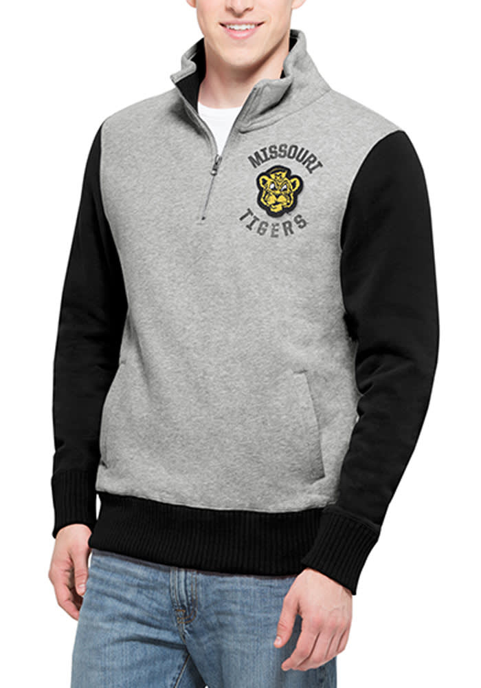 47 Missouri Tigers Mens Grey Coverage Long Sleeve 1/4 Zip Fashion Pullover