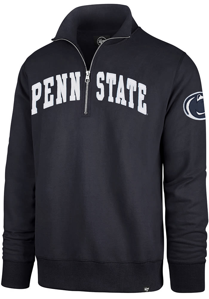 47 Penn State Nittany Lions Mens Navy Blue Arch Long Sleeve 1/4 Zip Fashion Pullover