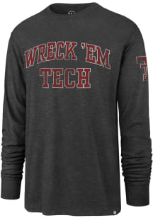 47 Texas Tech Red Raiders Charcoal Two Peat Long Sleeve Fashion T Shirt