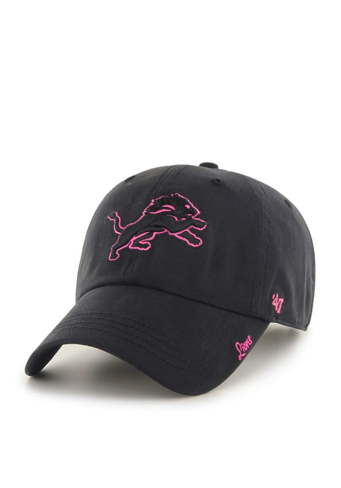 47 Detroit Lions Black Miata Clean Up Womens Adjustable Hat