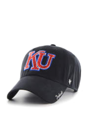 47 Kansas Jayhawks Navy Blue Sparkle Clean Up Womens Adjustable Hat