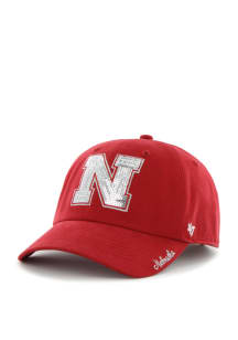 Nebraska Cornhuskers 47 Sparkle Clean Up Womens Adjustable Hat - Red