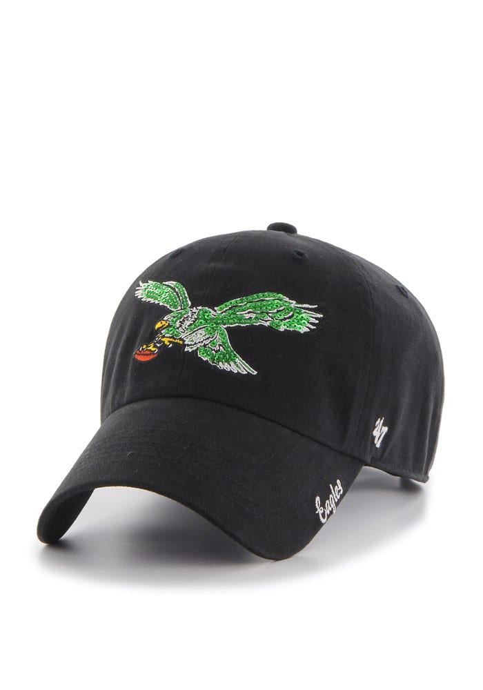 47 Philadelphia Eagles Black Sparkle Clean Up Womens Adjustable Hat