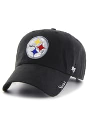 47 Pittsburgh Steelers Black Sparkle Clean Up Womens Adjustable Hat