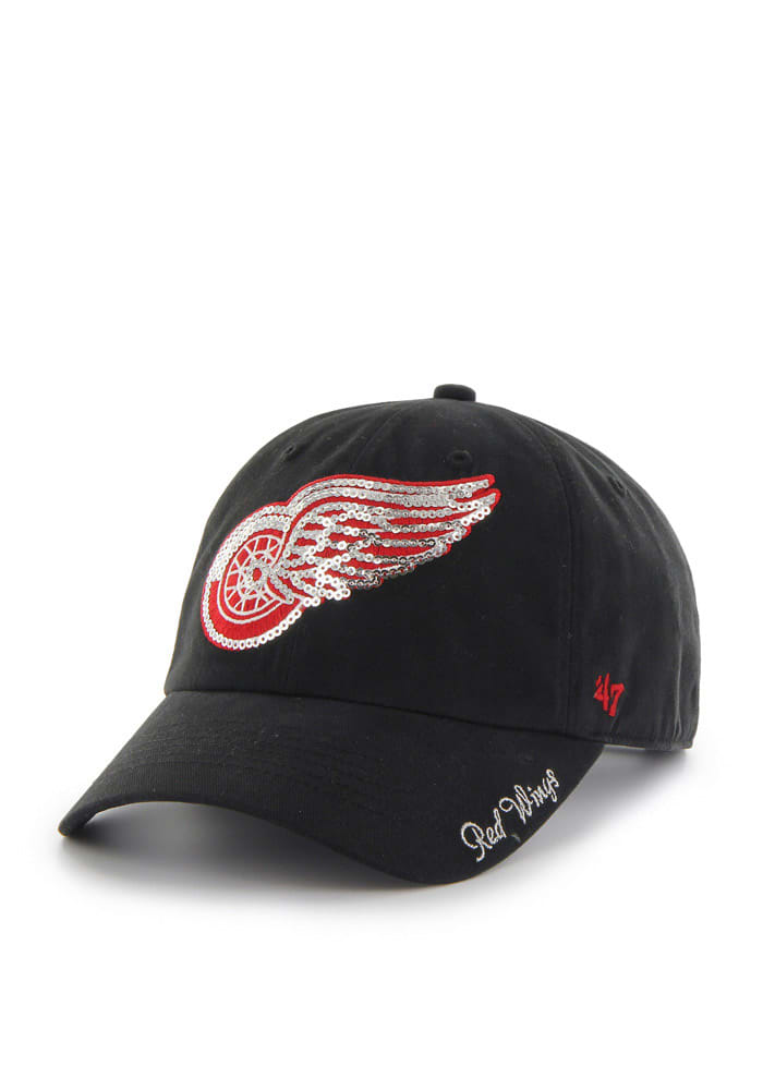 47 Detroit Red Wings Black Sparkle Clean Up Womens Adjustable Hat