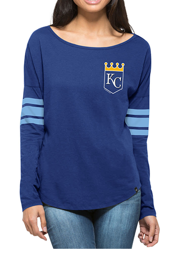 47 Kansas City Royals Womens Blue Ultra Courtside LS Tee