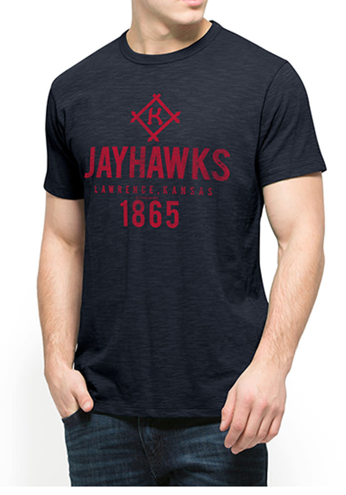 47 Kansas Jayhawks Navy Blue Diamond Short Sleeve Fashion T Shirt