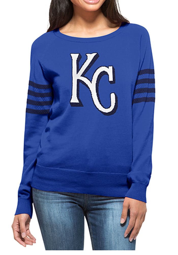 47 Kansas City Royals Womens Blue Ultra Drop Needle Crew Sweatshirt
