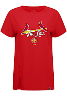 Levelwear St Louis Cardinals Womens Red Influx City Connect Splash Short Sleeve T-Shirt