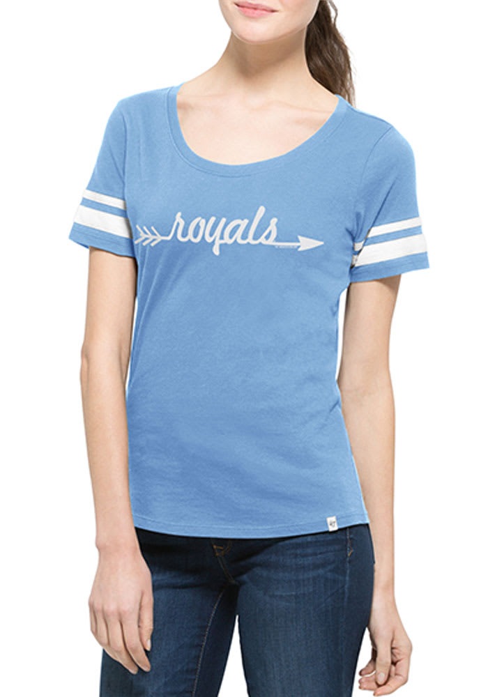 '47 Kansas City Royals Womens Light Blue Half Back Scoop T-Shirt
