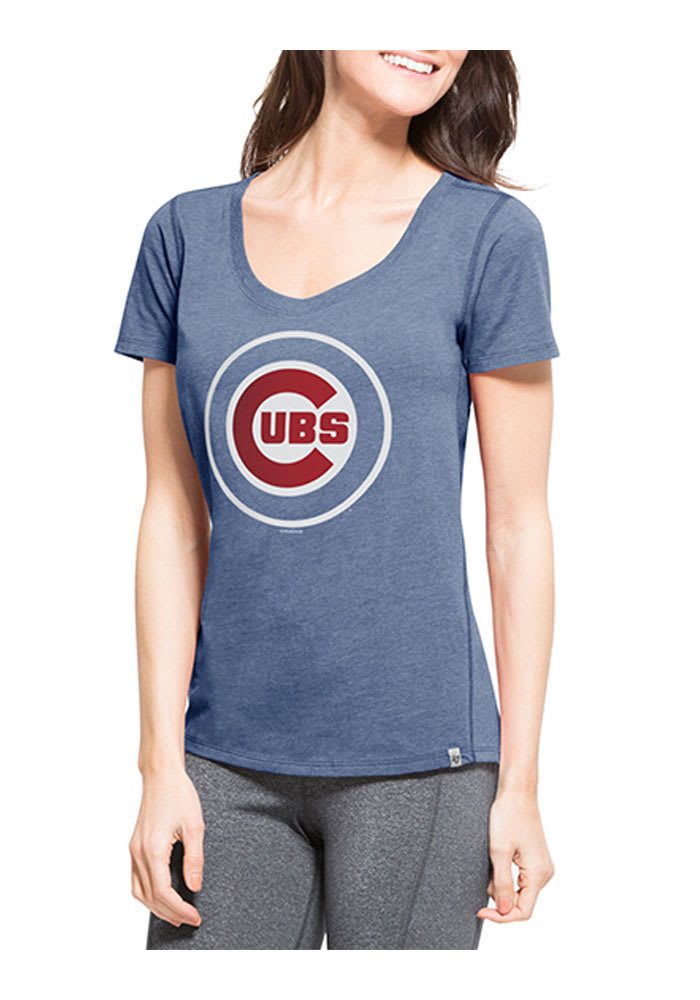 47 Chicago Cubs Women's Light Blue Sporty Short Sleeve T-Shirt, Light Blue, 100% Cotton, Size XL, Rally House