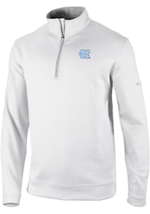 Columbia North Carolina Tar Heels Mens White Heat Seal Omni Wick Wickhams Hills Long Sleeve Qtr Zi..