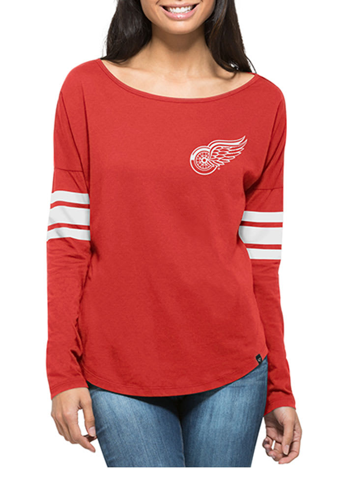 47 Detroit Red Wings Womens Red Ultra Courtside LS Tee
