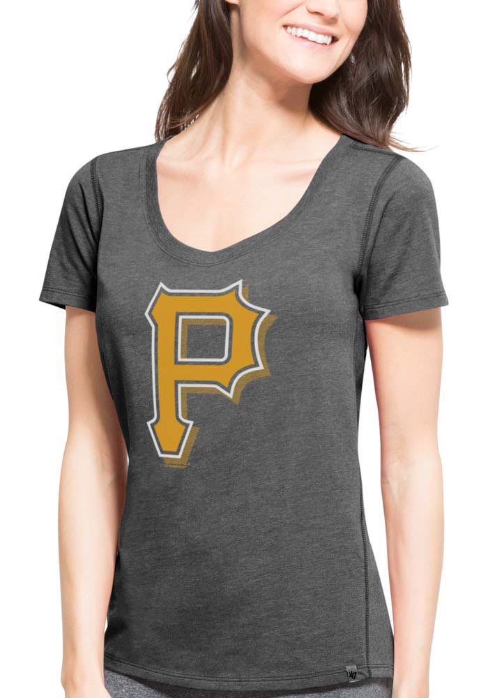 '47 Pittsburgh Pirates Womens Black High Point SS Athleisure Tee