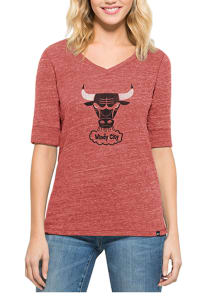 47 Chicago Bulls Womens Red Roster V-Neck T-Shirt