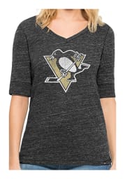 47 Pittsburgh Penguins Womens Black Roster V-Neck T-Shirt