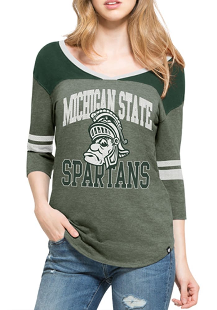 47 Michigan State Spartans Juniors Green Rush Long Sleeve T-Shirt