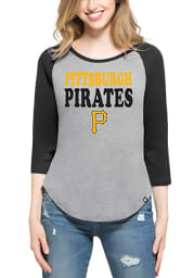 47 Pittsburgh Pirates Womens Grey Club Raglan Long Sleeve Crew T-Shirt