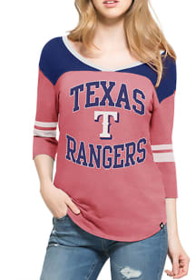 47 Texas Rangers Womens Red Replay Rush Long Sleeve T-Shirt