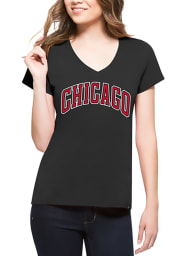 47 Chicago Bulls Womens Black Splitter V-Neck T-Shirt