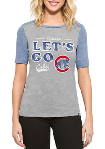 47 Chicago Cubs Womens Grey Empire Short Sleeve Crew T-Shirt