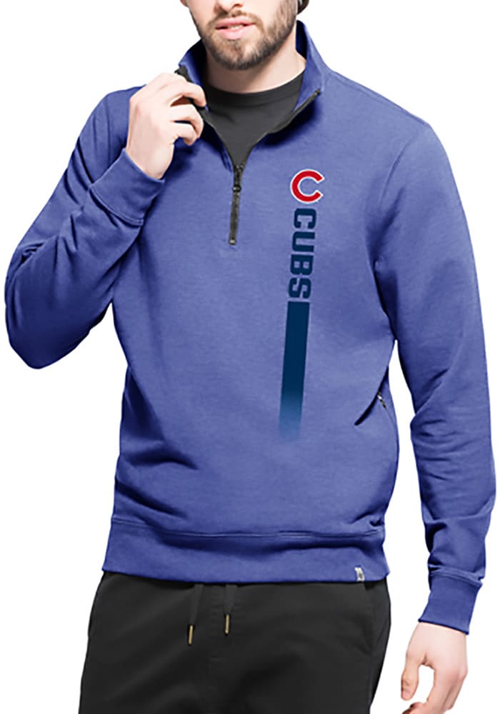47 Chicago Cubs Mens Blue On Side Long Sleeve 1/4 Zip Pullover