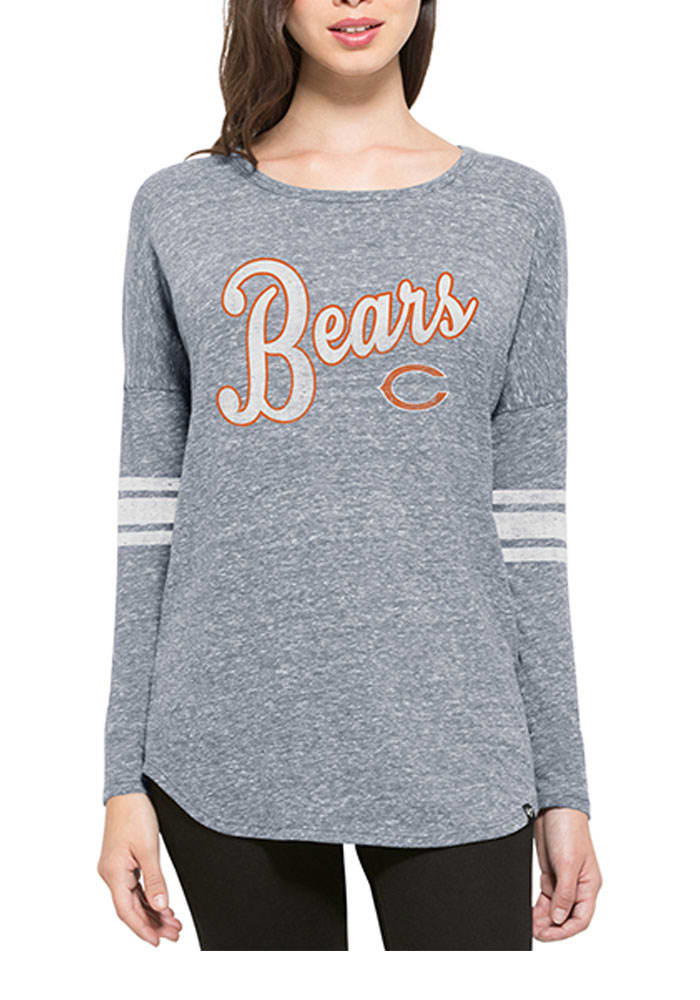 Women's '47 Navy Chicago Bears Plus Size Honey Cat SOA Long Sleeve T-Shirt Size: 2XL