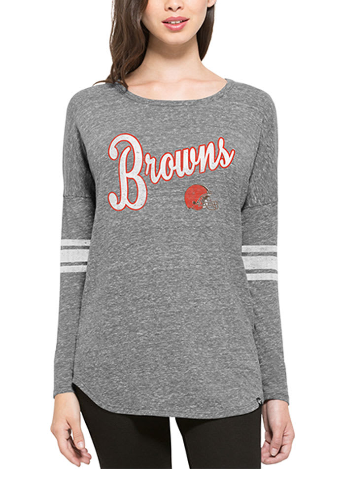 47 Cleveland Browns Womens Grey Neps LS Tee
