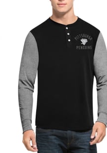 47 Pittsburgh Penguins Black Downfield Long Sleeve Fashion T Shirt