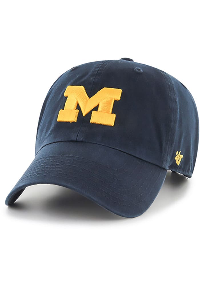 47 Michigan Wolverines Clean Up Adjustable Hat - Navy Blue