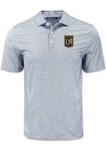 Cutter and Buck Los Angeles FC Mens Black Pike Diamond Dot Short Sleeve Polo