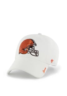 47 Cleveland Browns White Sparkle Womens Adjustable Hat