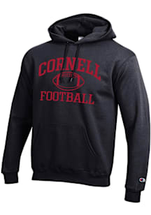 Champion Cornell Big Red Mens Black Football Powerblend Long Sleeve Hoodie