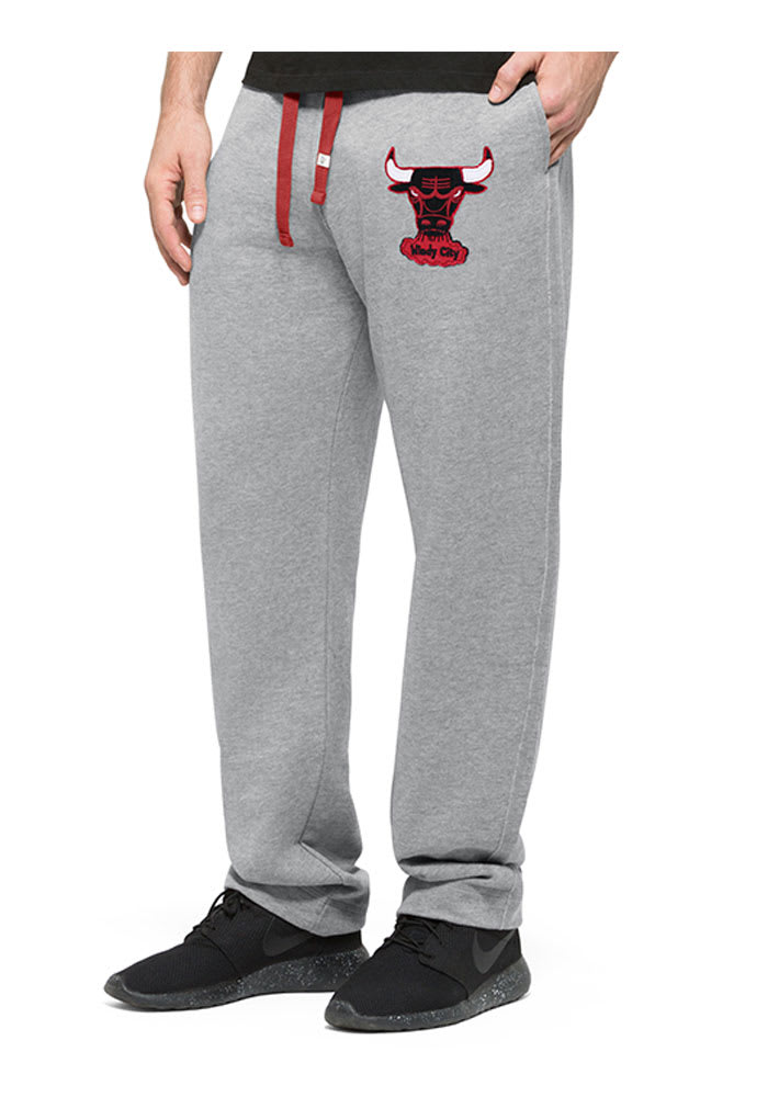 47 Chicago Bulls Mens Grey Varsity Warmup Fashion Sweatpants