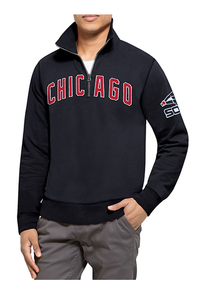 47 Chicago White Sox Mens Navy Blue Striker Long Sleeve 1/4 Zip Fashion Pullover