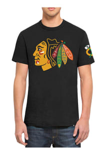 47 Chicago Blackhawks Black Crosstown 2 Peat Scrum Short Sleeve Fashion T Shirt